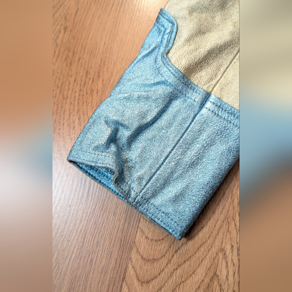 MARC JACOBS Blue western metallic womens cowboy leather Jacket vintage Coat sz S - Picture 4 of 13